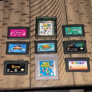 Nintendo Game Boy Advance Cartridge Collection - Black, Gray, and Pink